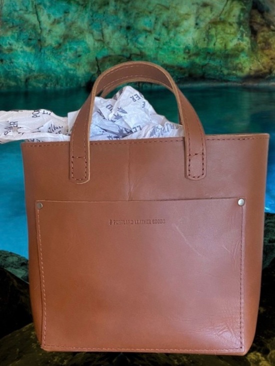 Portland Leather Handbags - PORTLAND LEATHER COMPANY MINI ZIP TOP CROSSBODY IN HONEY